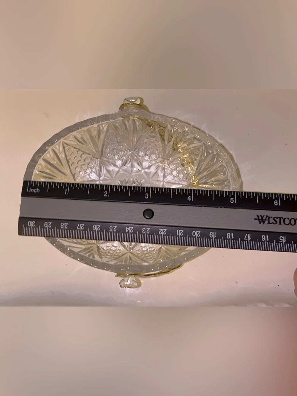 Vintage Mikasa Crystal Gold-Handled Glass Basket/Trinket
